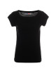CRIMSON CUT FANTASY Damen T-SHIRT SCHWARZ Siebdruck-Firmenlogo-Stickerei