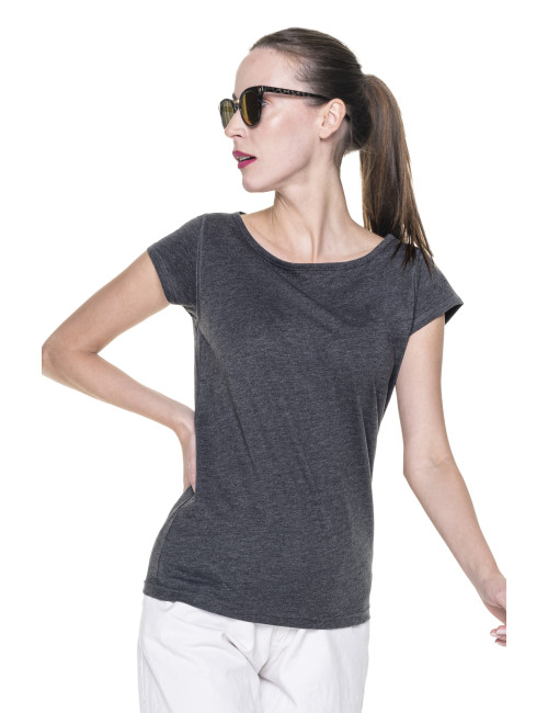 CRIMSON CUT FANTASY Damen T-SHIRT DUNKELGRAU MELANGE DTG-Stickerei
