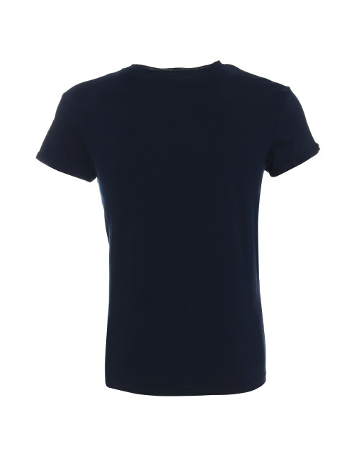CRIMSON CUT LIFE Herren-T-Shirt, Marineblau, Logo-Aufdruck für Firmen, Stickerei