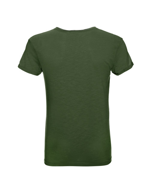 CRIMSON CUT LIFE Men`s T-SHIRT KHAKI silkscreen print logo transfer
