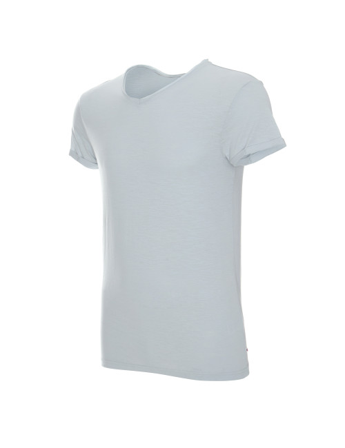 CRIMSON CUT LIFE Men`s T-SHIRT GRAY BLUE print embroidery silkscreen