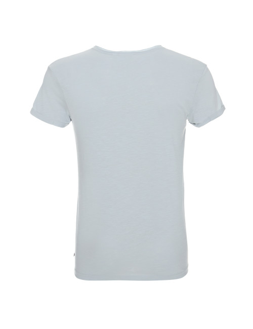 CRIMSON CUT LIFE HERREN-T-SHIRT GRAU BLAU mit Siebdruck-Stickerei
