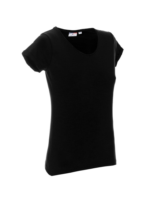 CRIMSON CUT LADIES` LIFE Damen-T-Shirt, schwarzer Logodruck, Siebdruck