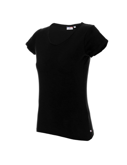 CRIMSON CUT LADIES` LIFE Damen-T-Shirt, schwarzer Logodruck, Siebdruck