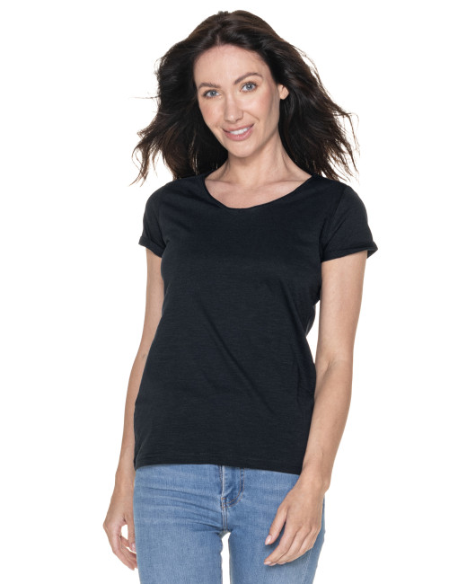 CRIMSON CUT LADIES` LIFE Damen-T-Shirt, schwarzer Logodruck, Siebdruck