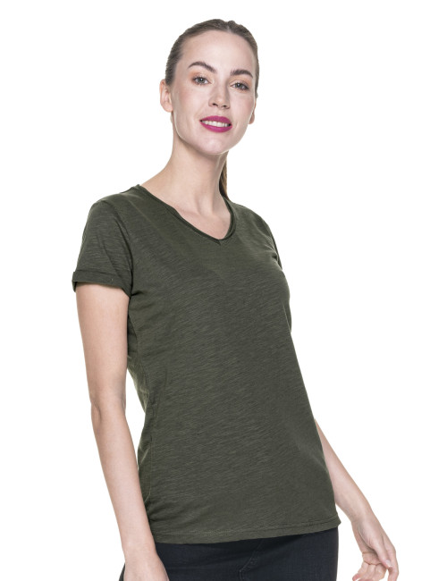 CRIMSON CUT LADIES` LIFE Damen T-Shirt DAMEN KHAKI DTG-Stickerei