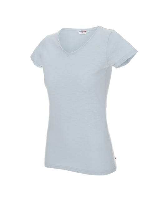 CRIMSON CUT LADIES` LIFE Damen T-Shirt GRAU BLAU mit Aufdruck und Stickerei