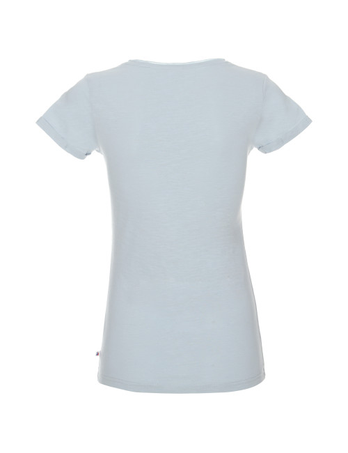 CRIMSON CUT LADIES` LIFE Damen T-Shirt GRAU BLAU mit Aufdruck und Stickerei