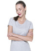 CRIMSON CUT LADIES` LIFE Damen T-Shirt GRAU BLAU mit Aufdruck und Stickerei