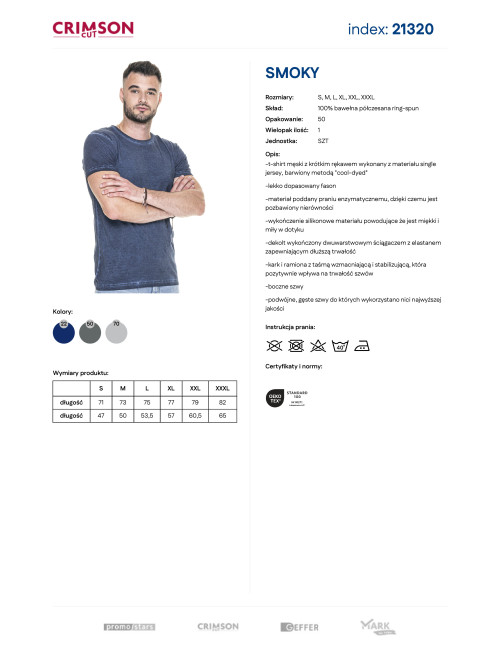 Promostars Smoky Men's T-Shirt Navy Blue