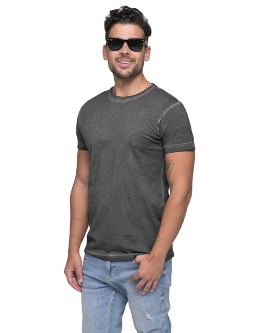 CRIMSON CUT SMOKY T-SHIRT Men`s GRAY print embroidery silkscreen transfer