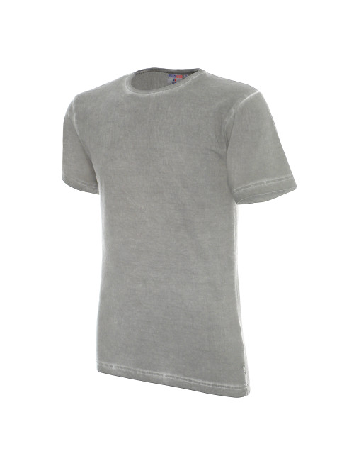 CRIMSON CUT SMOKY HERREN T-SHIRT HELLGRAU Stickerei Siebdruck Druck Stickerei