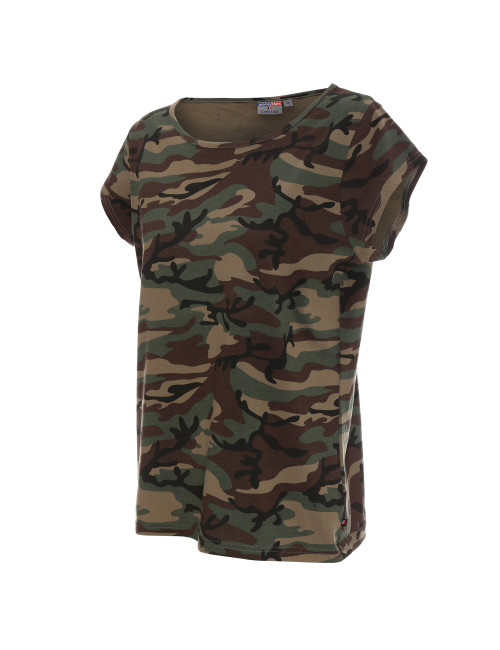CRIMSON CUT LADY Damen-T-Shirt, CAMO DARK CAMO, DTG-Druck, Logo-Stickerei