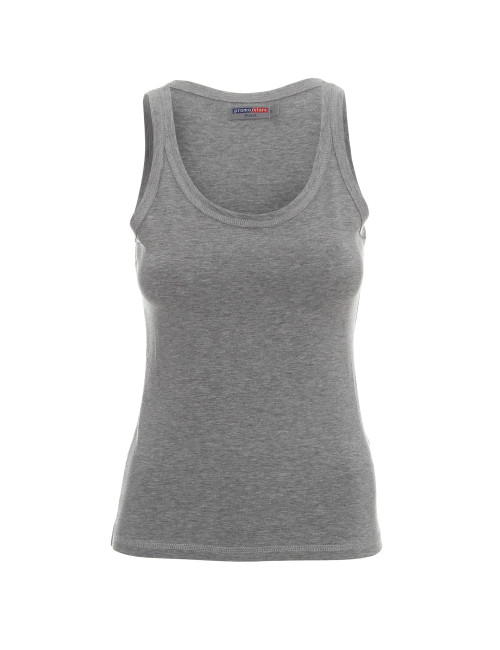 Promostars VIOLET Women`s T-SHIRT LIGHT GRAY MELANGE printed logo embroidery