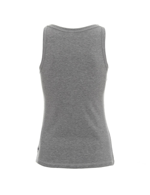 Promostars VIOLET Women`s T-SHIRT LIGHT GRAY MELANGE printed logo embroidery
