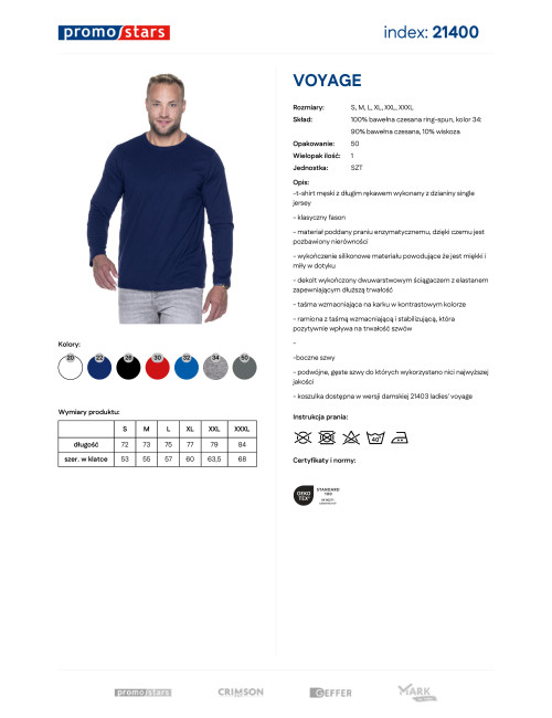 Promostars VOYAGE Herren-T-Shirt, DTG-Druck, Siebdruck, Stickerei, Firmenlogos