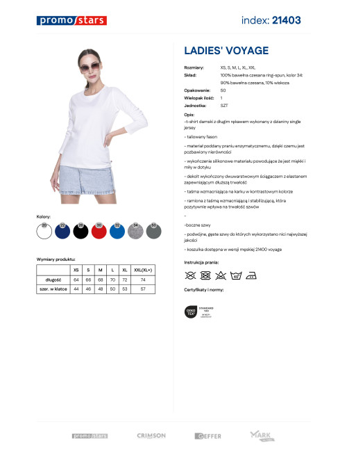 Damen-T-Shirt Promostars Ladies' Voyage Weiß