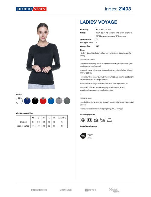 Promostars LADIES` VOYAGE Damen-T-Shirt mit Aufdruck, Stickerei und Siebdruck