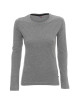 Promostars LADIES` VOYAGE Damen T-SHIRT, HELLGRAU MELANGE, Logo-Stickerei