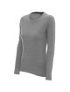 Promostars LADIES` VOYAGE Damen T-SHIRT, HELLGRAU MELANGE, Logo-Stickerei