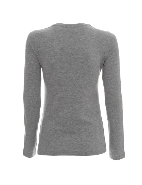 Promostars LADIES` VOYAGE Damen T-SHIRT, HELLGRAU MELANGE, Logo-Stickerei