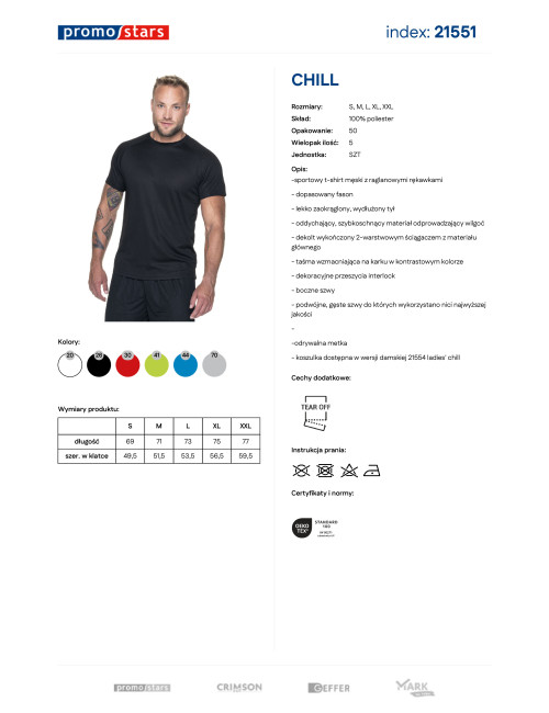 Promostars CHILL Herren-T-SHIRT, SCHWARZ, Logodruck, Stickerei, Siebdruck