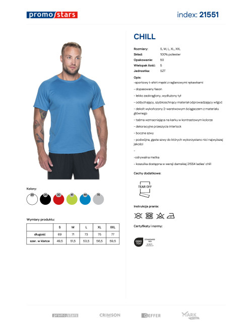 Promostars T-SHIRT M CHILL BLUE Logodruck, Stickerei, Siebdruck