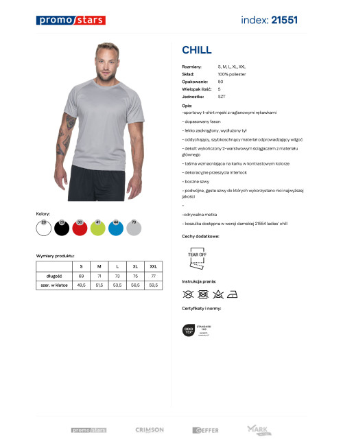 Promostars CHILL Herren-T-Shirt, Hellgrau, Stickerei, Siebdruck, DTG-Druck