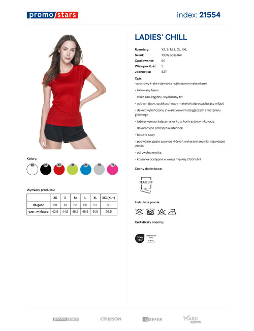 Promostars LADIES` CHILL DAMEN T-SHIRT DAMEN ROT mit Aufdruck und Stickerei