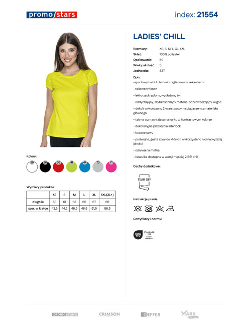 Promostars LADIES` CHILL DAMEN-T-SHIRT, LIME, Logodruck, Stickerei