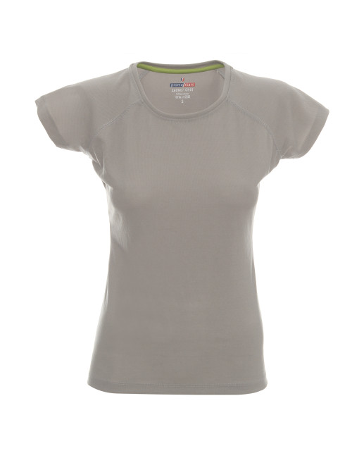 Promostars LADIES` CHILL DAMEN-T-SHIRT, HELLGRAU, Logodruck und Stickerei