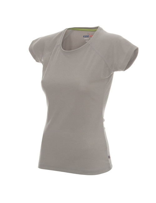 Promostars LADIES` CHILL DAMEN-T-SHIRT, HELLGRAU, Logodruck und Stickerei