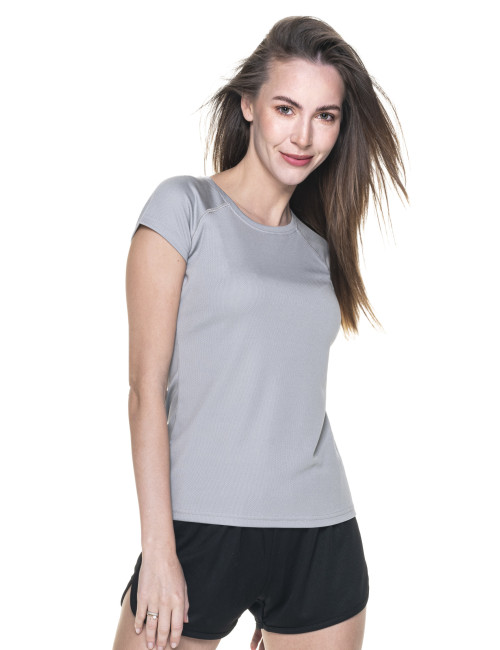 Promostars LADIES` CHILL DAMEN-T-SHIRT, HELLGRAU, Logodruck und Stickerei