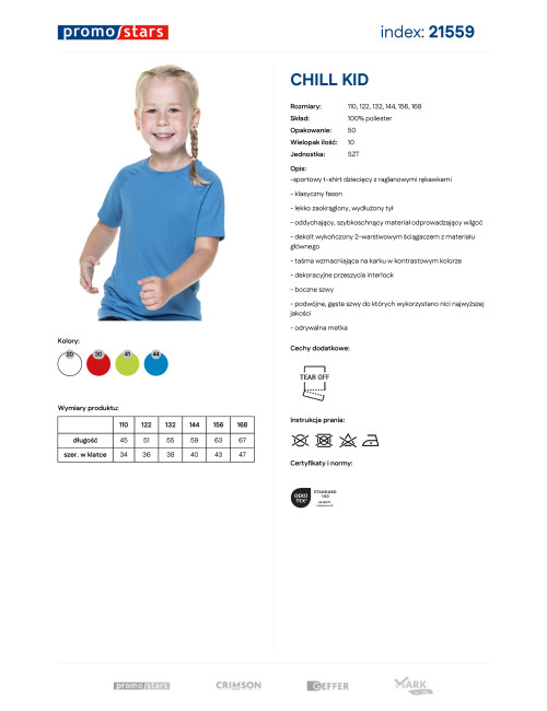 Promostars Children`s T-SHIRT CHILL KID BLUE Print Embroidery DTG DTF