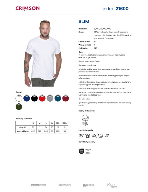 Herren Slim T-Shirt Promostars Weiß