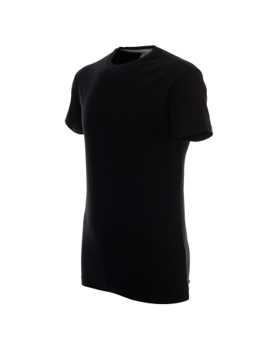 CRIMSON CUT SLIM T-SHIRT Men`s BLACK print logo silkscreen embroidery