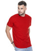 CRIMSON CUT SLIM T-SHIRT Men`s RED embroidery screen print logo