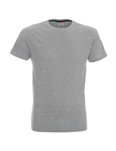 CRIMSON CUT SLIM Men`s T-SHIRT LIGHT GRAY MELANGE logo silkscreen embroidery