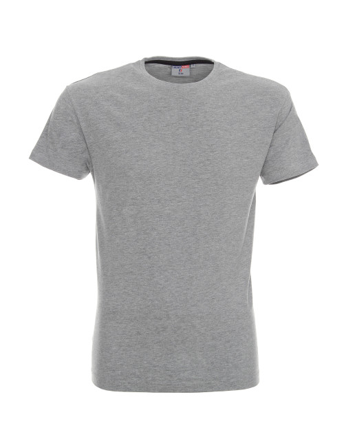 CRIMSON CUT SLIM HERREN-T-SHIRT HELLGRAU MELANGE, Logo-Siebdruck-Stickerei