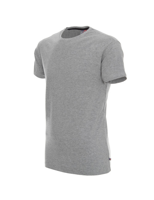 CRIMSON CUT SLIM HERREN-T-SHIRT HELLGRAU MELANGE, Logo-Siebdruck-Stickerei