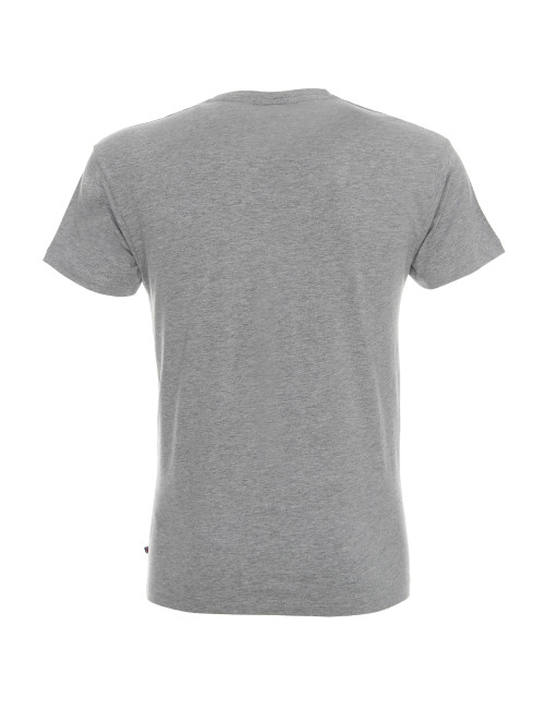 CRIMSON CUT SLIM HERREN-T-SHIRT HELLGRAU MELANGE, Logo-Siebdruck-Stickerei