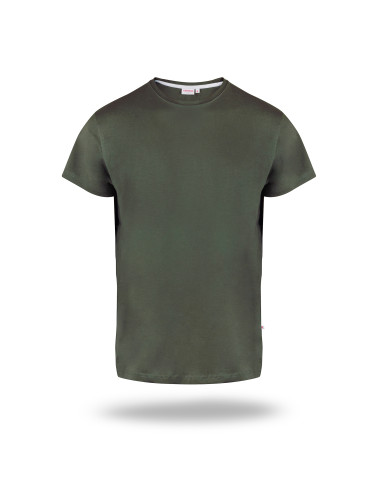 CRIMSON CUT SLIM Men`s T-SHIRT GREEN FOREST print transfer embroidery