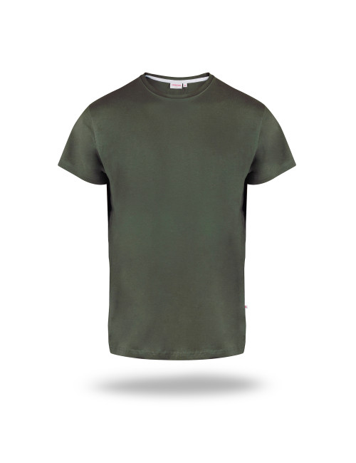 CRIMSON CUT SLIM Men`s T-SHIRT GREEN FOREST print transfer embroidery
