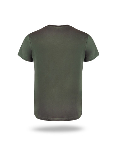 CRIMSON CUT SLIM HERREN-T-SHIRT WALDGRÜN, bedruckt mit Transferstickerei