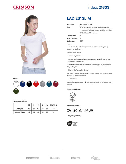 Damen T-Shirt Promostars Ladies' Slim Weiß