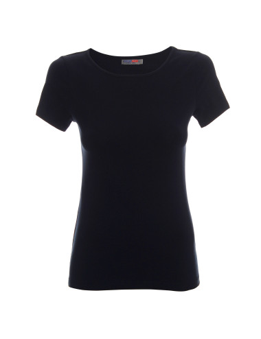 CRIMSON CUT LADIES` SLIM Damen-T-SHIRT MARINEBLAU Siebdruck-Sticklogo