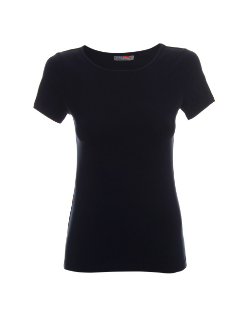 CRIMSON CUT LADIES` SLIM Damen-T-SHIRT MARINEBLAU Siebdruck-Sticklogo