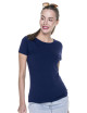 CRIMSON CUT LADIES` SLIM Damen-T-SHIRT MARINEBLAU Siebdruck-Sticklogo
