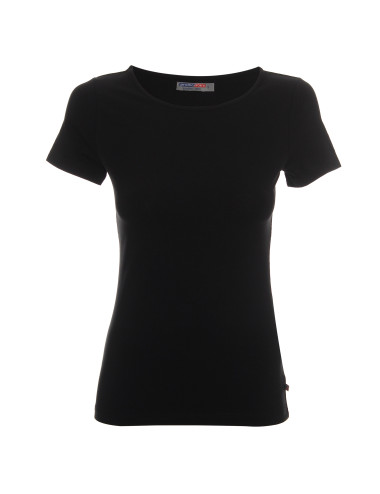 CRIMSON CUT LADIES' SLIM KOSZULKA Damska CZARNY nadruk logo sitodruk