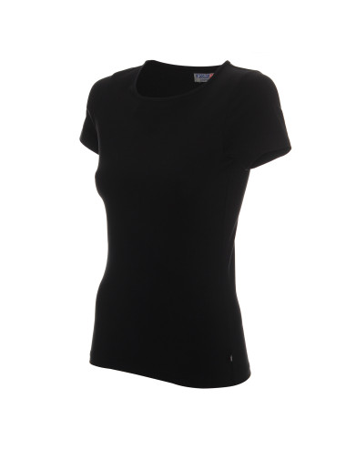 CRIMSON CUT LADIES' SLIM KOSZULKA Damska CZARNY nadruk logo sitodruk